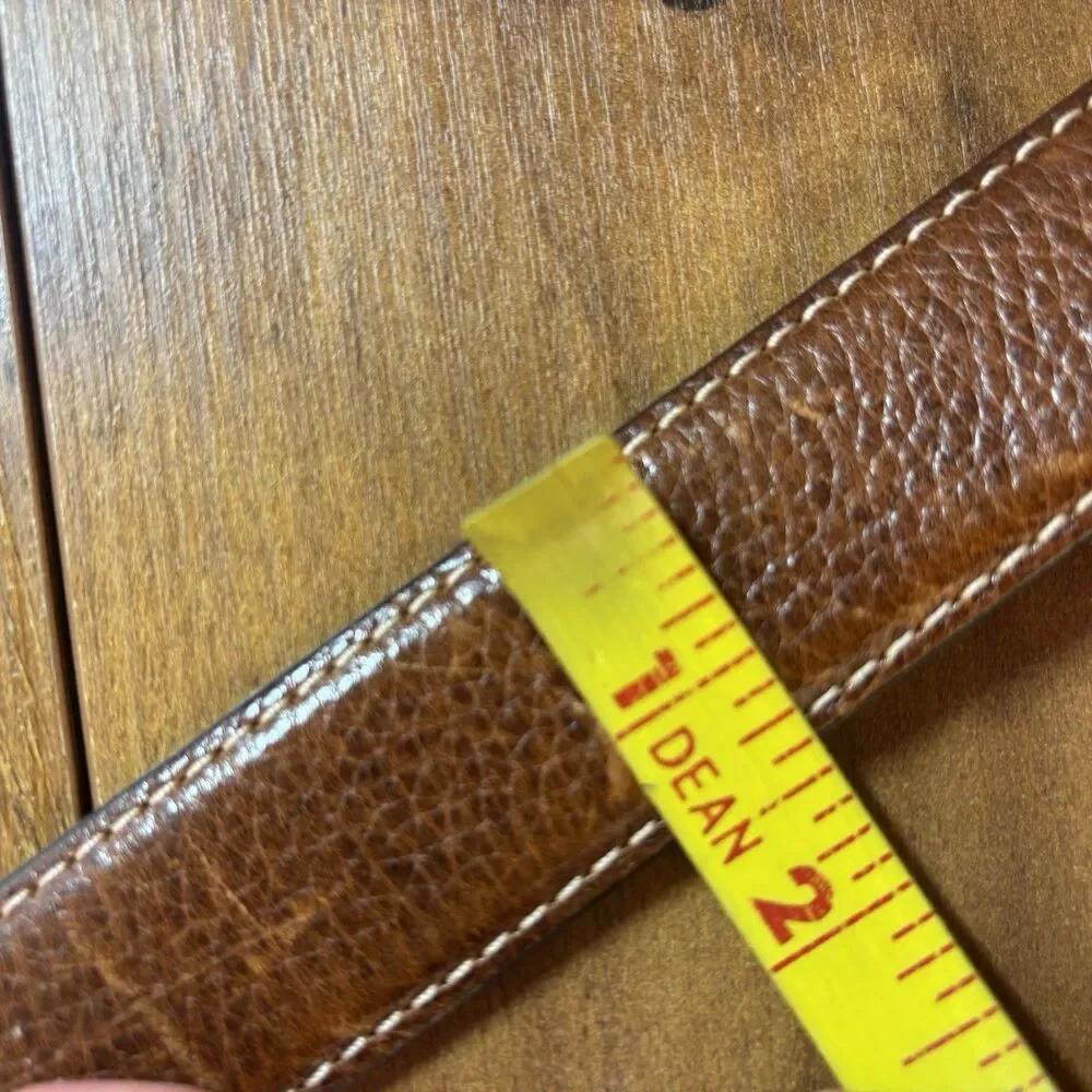 Columbia Brown Genuine Leather Belt - Silver Tone Buckle Men's Size 48